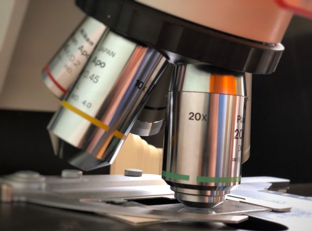Photograph of a microscope lens