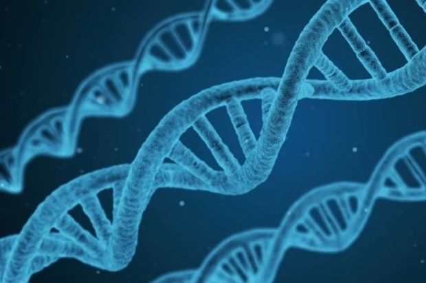 Image of DNA strands all in blue