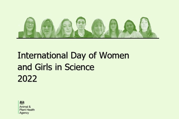 Image of eight females' faces above the title "International Day of Women and Girls in Science 2022." The APHA logo is in the bottom left-hand corner.