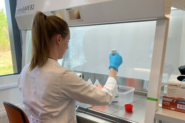 Female scientist working in a lab