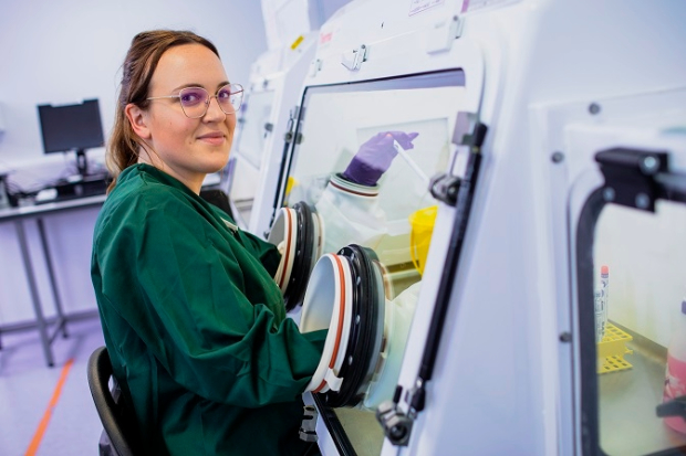 Image of a female scientist in a lab