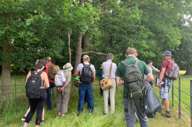 Group of people with trees in the background