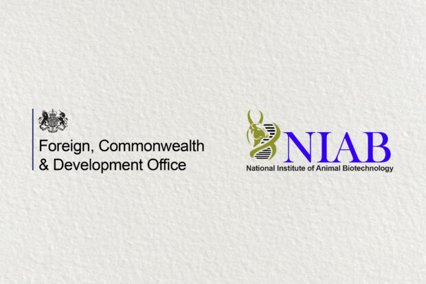 Image featuring the Foreign, Commonwealth & Development Office and the National Institute of Animal Biotechnology.